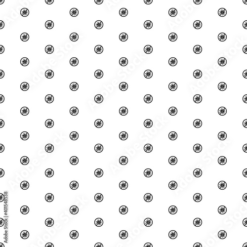Square seamless background pattern from black stop coronavirus symbols. The pattern is evenly filled. Vector illustration on white background