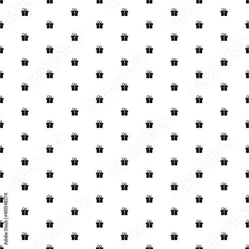 Square seamless background pattern from black gift symbols. The pattern is evenly filled. Vector illustration on white background