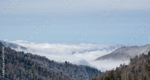 Misty Clouds High in the Smoky Mountains of Tennessee 