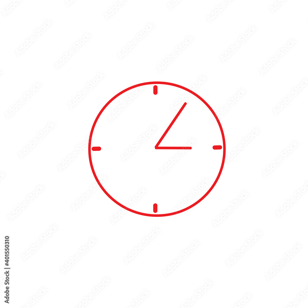 Clock and time icon isolated on white background. Clock and time icon for app and logo design. Alarm clock and time icon vector