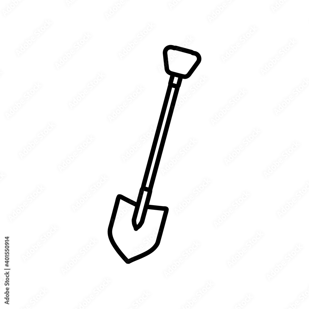 illustration of a shovel line icon illustration of a shovel line icon