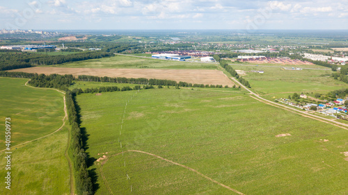 bird's-eye view of a green field