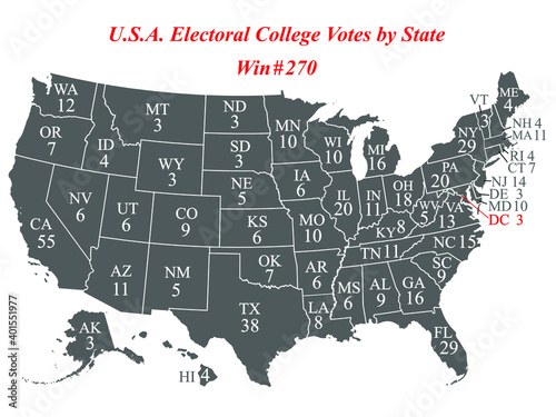 United States electoral college votes by state photo