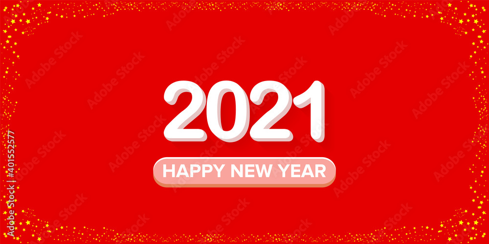 2021 Happy new year creative design horizontal banner background or greeting card with text. vector 2021 new year numbers with shadow isolated on red abstract background 2021 Happy new year creative design horizontal banner background or greeting card with text. vector 2021 new year numbers with shadow isolated on red abstract background