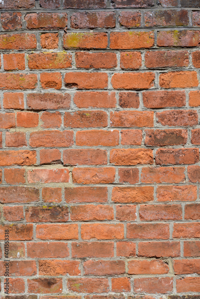 Weathered red brick wall portrait 4609 Weathered red brick wall portrait 4609