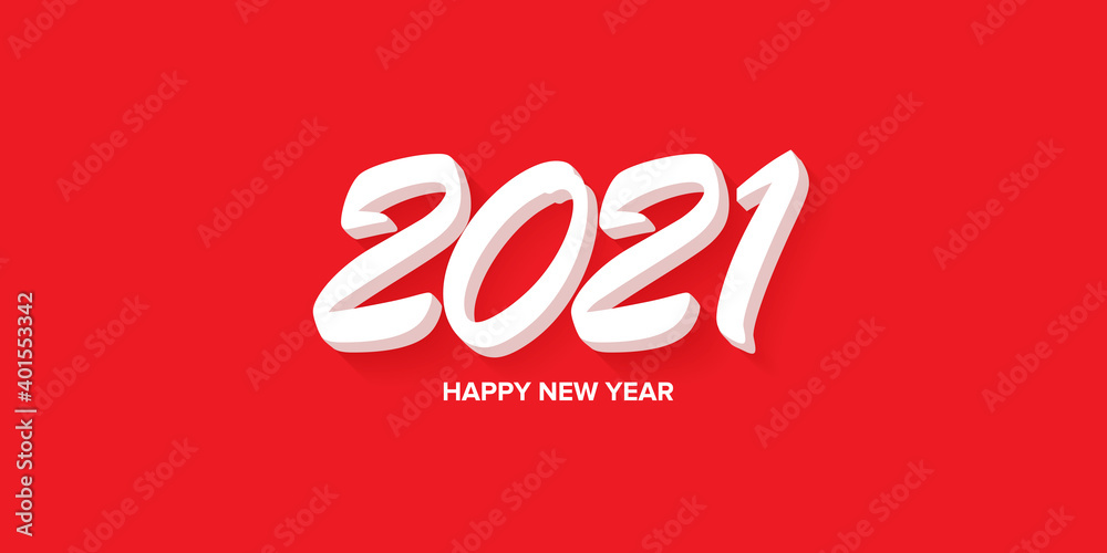 2021 Happy new year creative design horizontal banner background or greeting card with text. vector 2021 new year numbers with shadow isolated on red abstract background 2021 Happy new year creative design horizontal banner background or greeting card with text. vector 2021 new year numbers with shadow isolated on red abstract background
