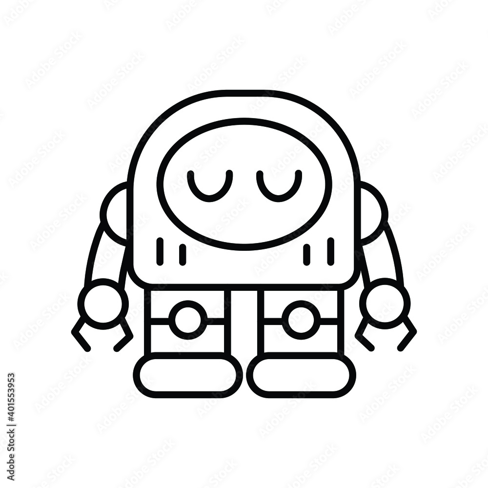 Robot Sleeping Technology line icon