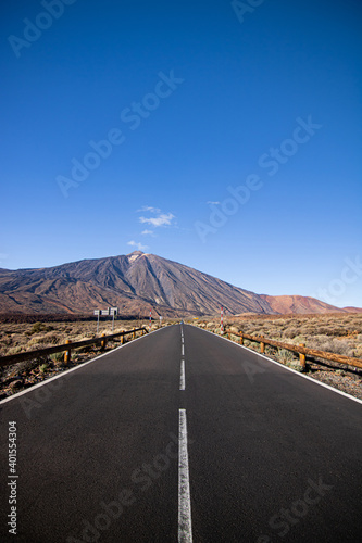 Road to the volcano Teide in Tenerife, Canary Islands, Spain