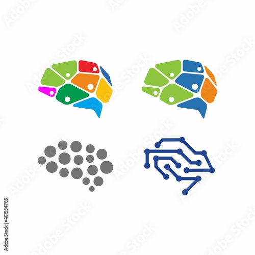 Abstract brain logo design vector illustration