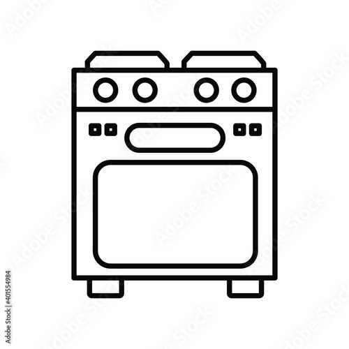kitchen stove gas oven line icon