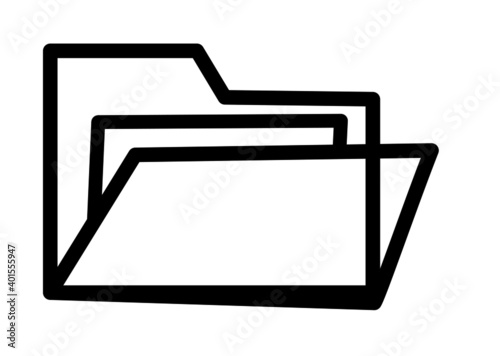 Folder icon, vector illustration. Flat design style. vector folder icon illustration isolated on white background.