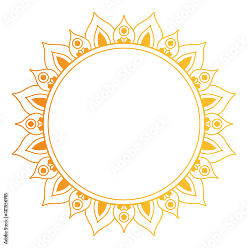 circle gold ornament in flower shaped vector design