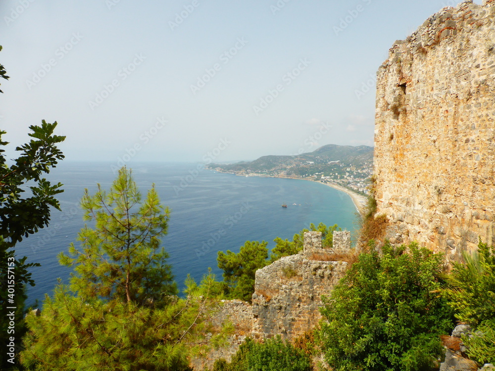 Ancient fortress in the city of Alanya in Turkey