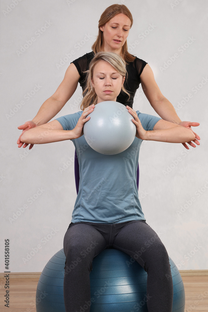 Personal Trainer, Pilates class. Corrective gymnastics, Scoliosis