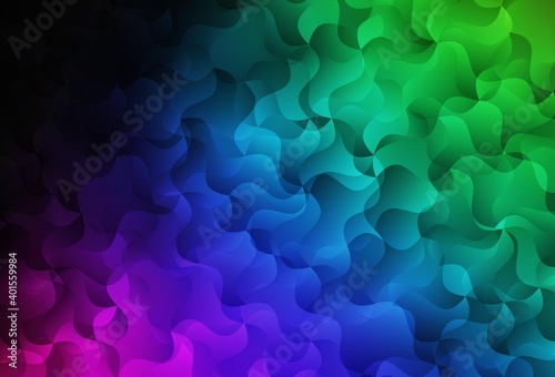 Dark Multicolor vector background with wry lines.