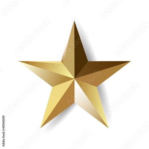 3d golden star icon  gradient icon isolated on white background  For christmas tree star. Vector EPS10