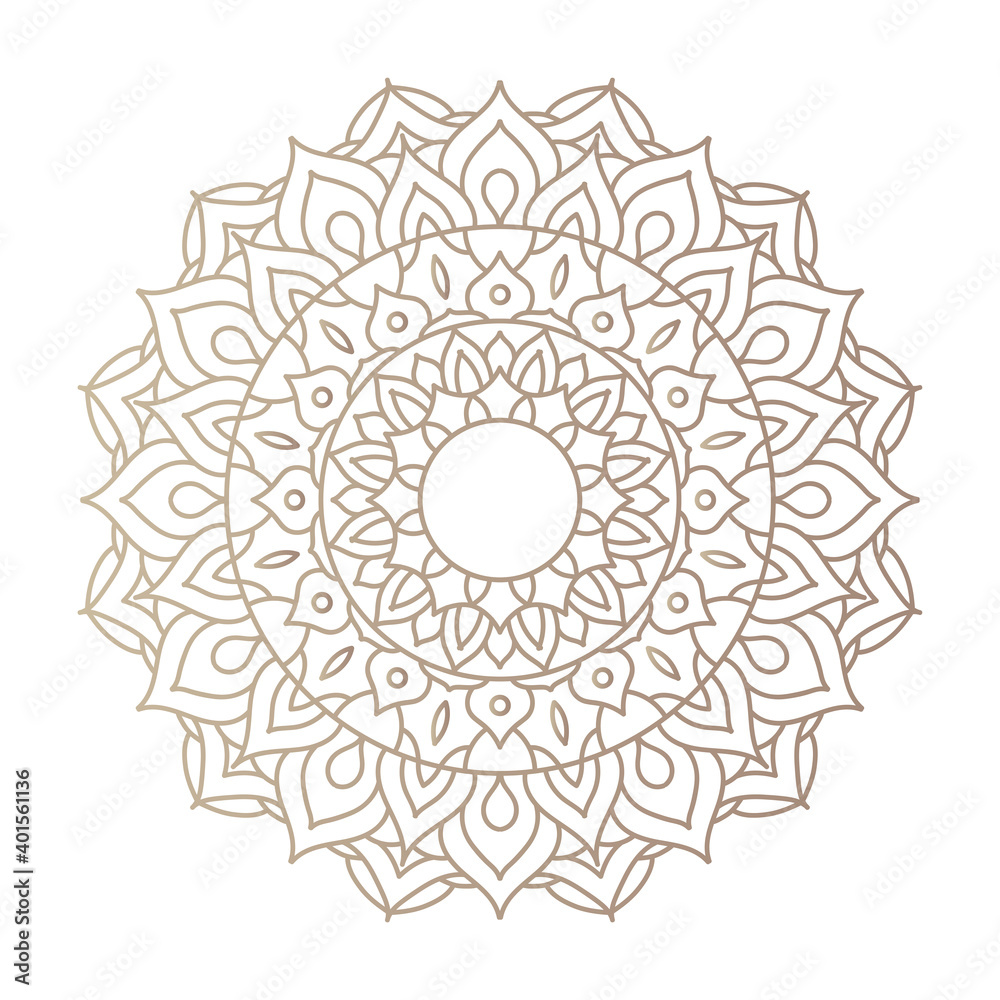 mandala in silver flower shaped vector design