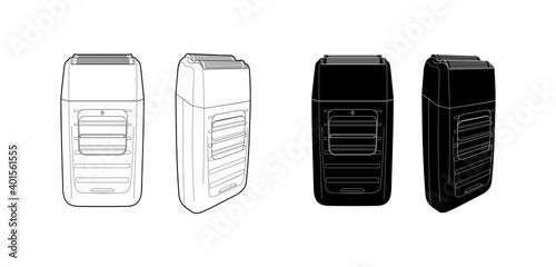 hair razor. shaver - realistic vector illustration isolated on white background