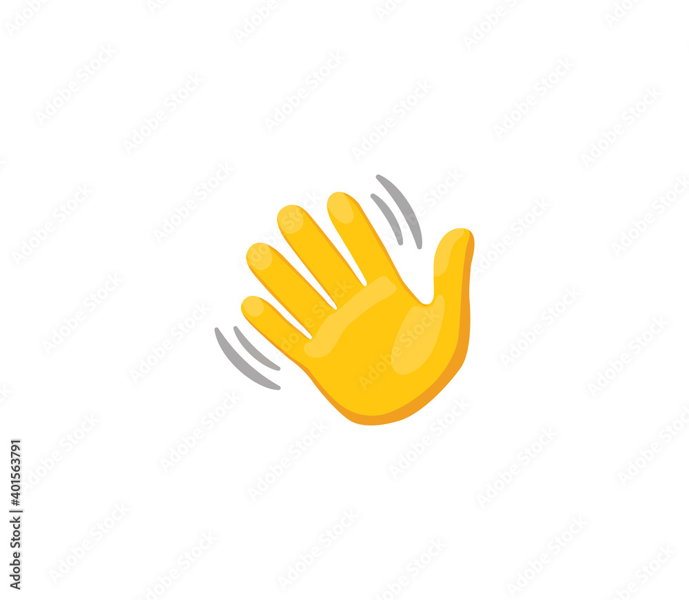 Waving hand emoji gesture vector isolated icon illustration. Waving hand gesture icon Waving hand emoji gesture vector isolated icon illustration. Waving hand gesture icon