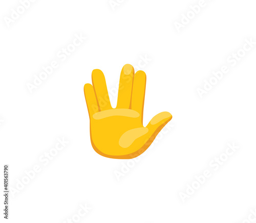 Vulcano salute emoji gesture vector isolated icon illustration. Vulcano salute gesture icon