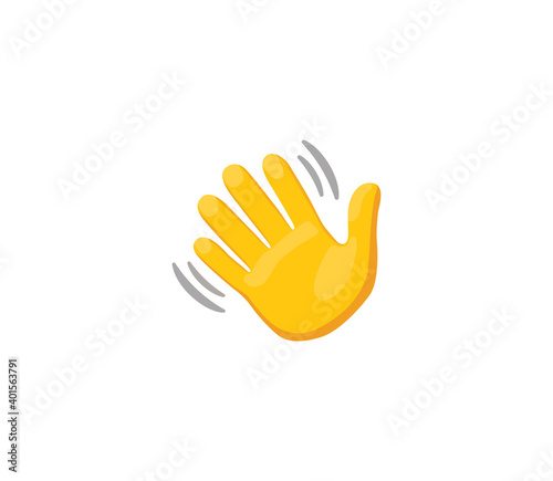 Waving hand emoji gesture vector isolated icon illustration. Waving hand gesture icon