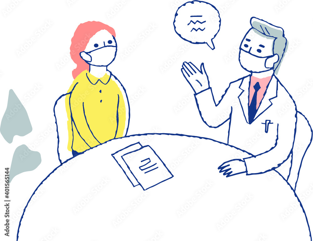 医者から説明を受ける女性患者