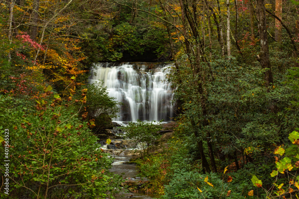 Meigs Falls In Autumn In Smoky Mountains
