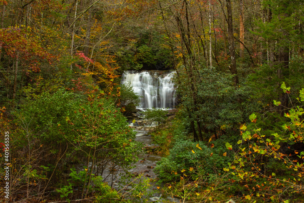 Meigs Waterfall in Smoky Mountains Tennessee in Fall Meigs Waterfall in Smoky Mountains Tennessee in Fall