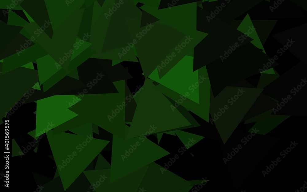 Obraz premium Dark Green vector template with crystals, triangles.