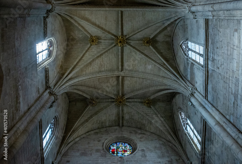 Vaults of The Gothic Cathedral of Huesca  Aragon  Spain