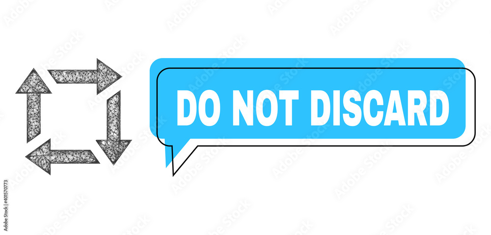 Chat Do Not Discard blue bubble frame and network recycle. Frame and colored area are misplaced for Do Not Discard caption, which is located inside blue bubble.