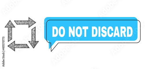 Chat Do Not Discard blue bubble frame and network recycle. Frame and colored area are misplaced for Do Not Discard caption, which is located inside blue bubble.