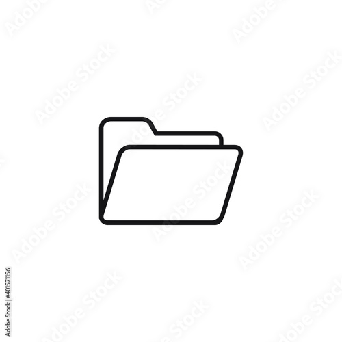 Open folder icon isolated on white background, vector