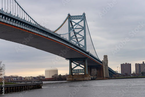 The benjamin franklin bridge, in philadelphia pennsylvania