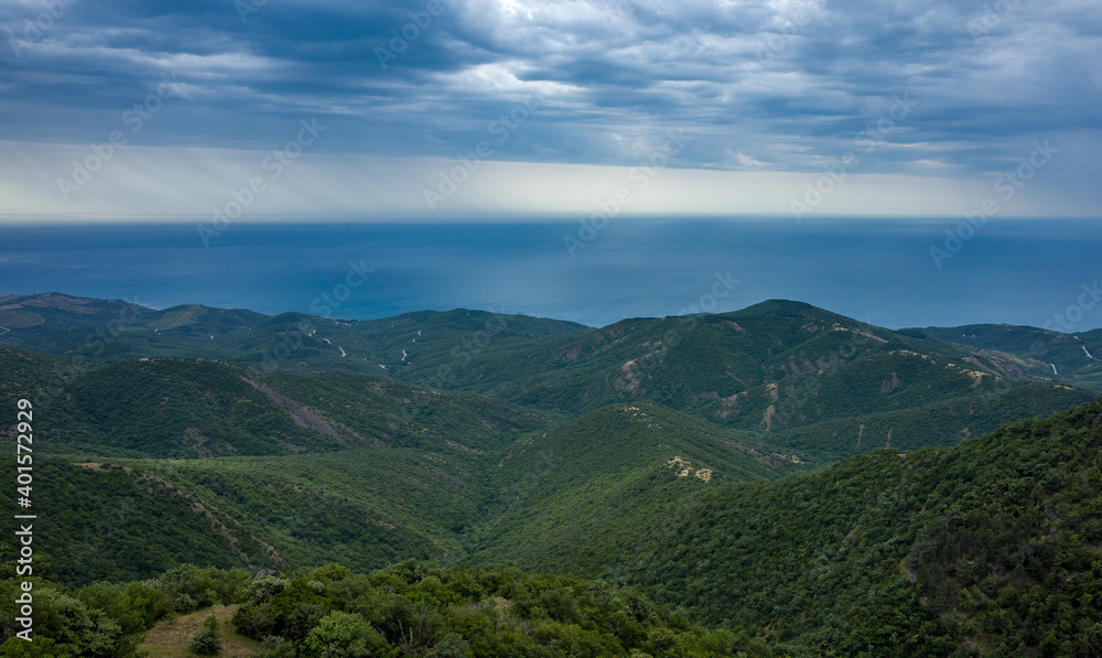 View of the Black Sea coast from the top of the plateau. View of the Black Sea coast from the top of the plateau.