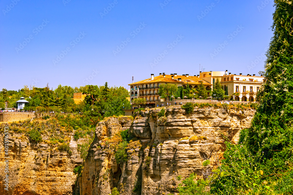 Mountaintop Spanish town Ronda, one of the most visited in Andalusia, offers stunning views of the Tajo gorge.