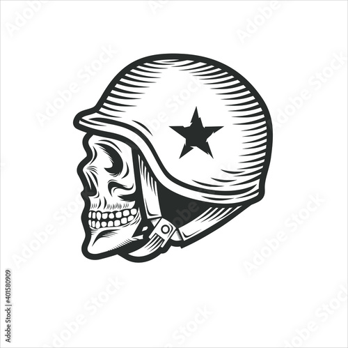 skull and hat. vector art