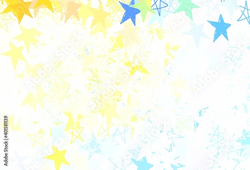 Wallpaper Mural Light Blue, Yellow vector texture with beautiful stars. Torontodigital.ca
