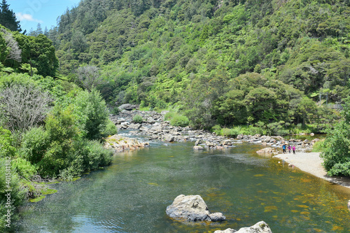 View of Ohinemuri River at Karangahake Gorge photo