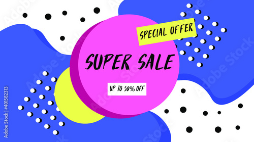 Modern Sale Banner and Poster for Social Media, Market, Supermarket Template Background Vector.