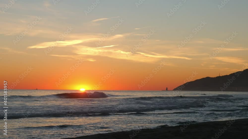 The Corner of Europe, Sagres of southwestern Portugal, footage of the rising sun over the sea The Corner of Europe, Sagres of southwestern Portugal, footage of the rising sun over the sea