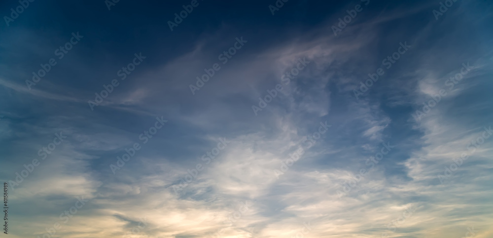 abstract white Cloud on dramatic blue sky free space
