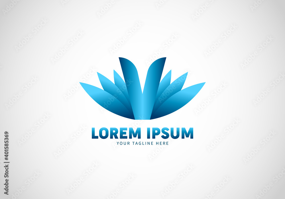 Initial V Letter Wing, Logo Template, Elegant Design, Resembling a flower.