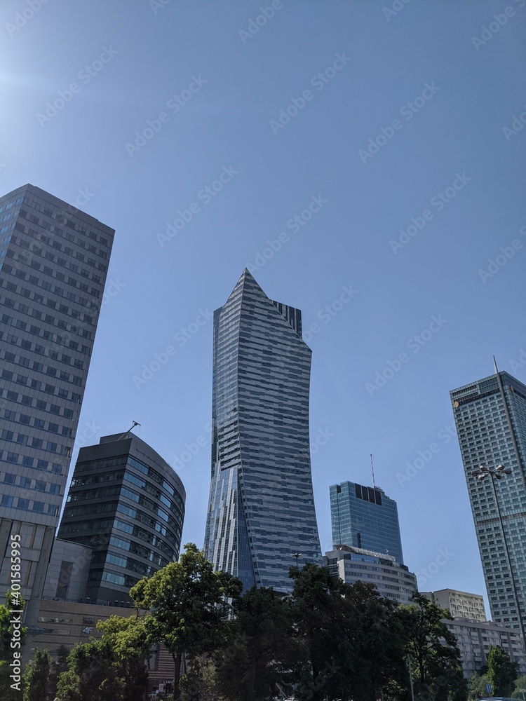 city skyscrapers; Warsaw