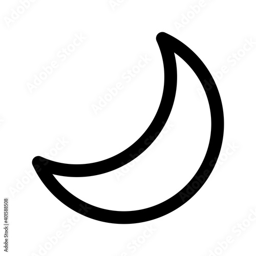 moon icon for silent symbol interface button isolated on white background