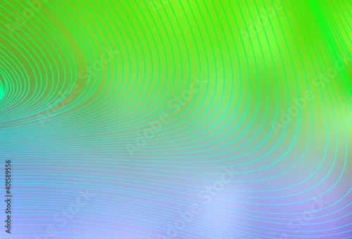 Light Pink, Green vector layout with curved lines.