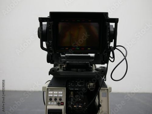 camera monitor of professional studio camera at TV station.
