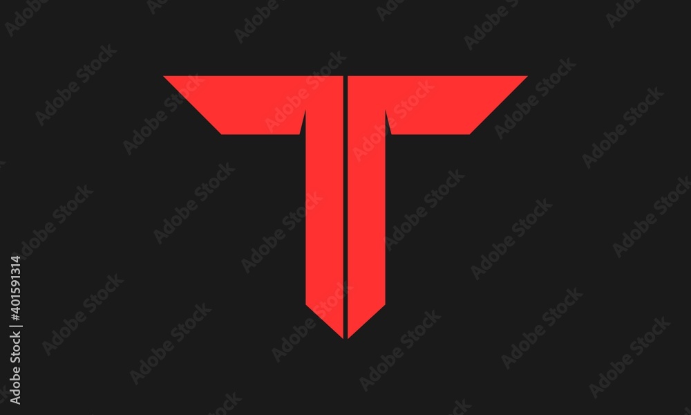 Letter T red illustration vector logo