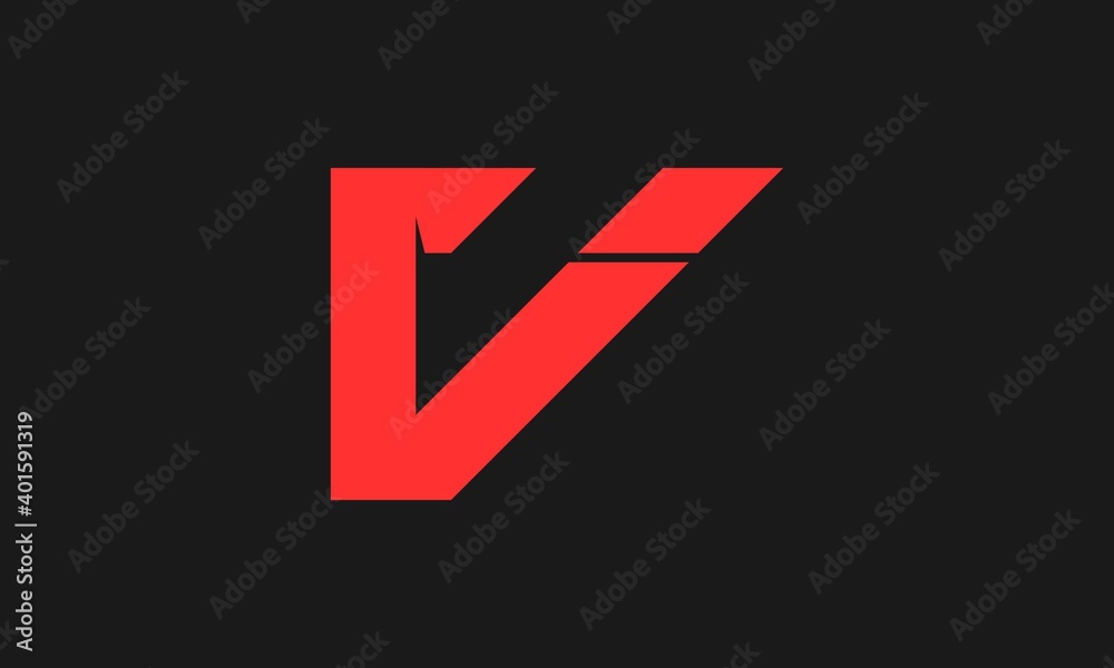 Letter V and I red illustration vector logo Letter V and I red illustration vector logo