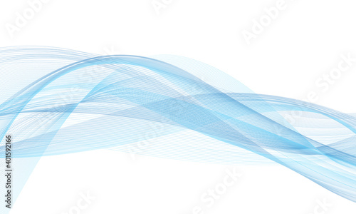 Abstract Blue Wave on white Background. Illustration